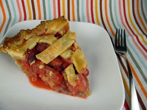 Strawberry Rhubarb Pie Slice