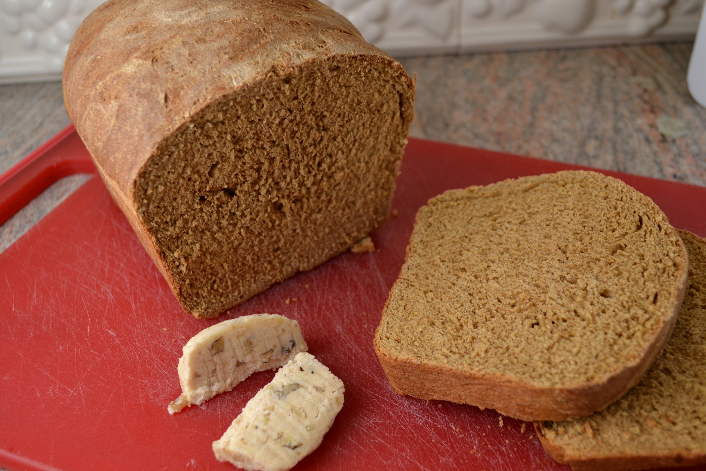 Whole Wheat Bread with Honey Nut Cinnamon Butter