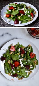 Balsamic Strawberries and Goat Cheese Salad