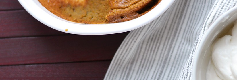 Baked Pumpkin Spice Pudding with Whipped Cream | ImPECKable Eats