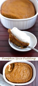 Baked Pumpkin Pudding with Whipped Cream