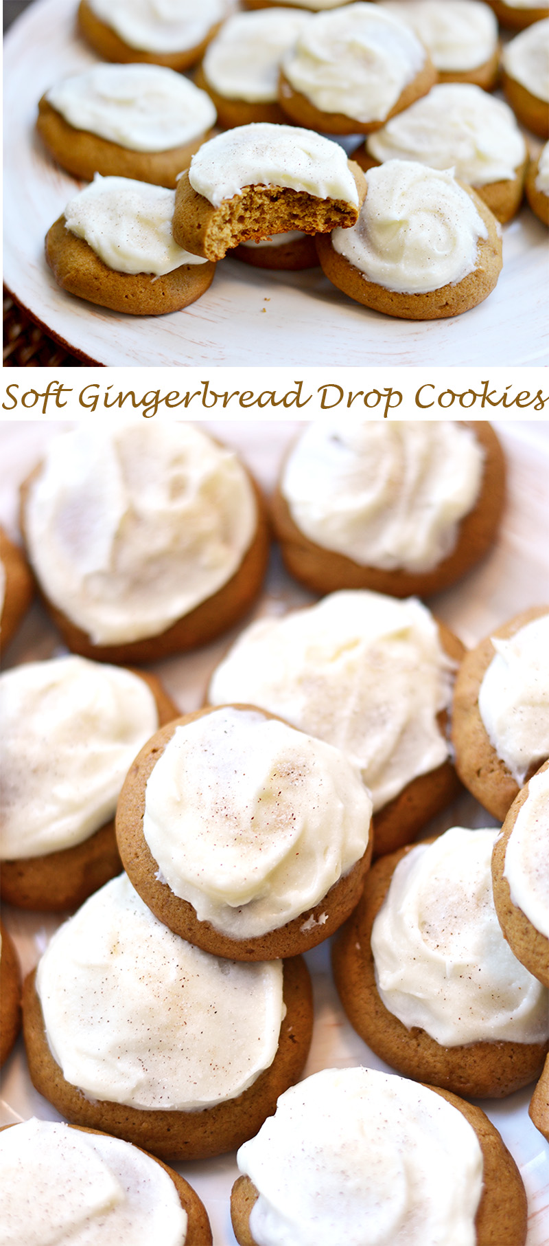 Soft Gingerbread Drop Cookies with Cream Cheese Frosting | ImPECKable Eats