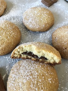 Super Soft Chocolate Stuffed Almond Cookies