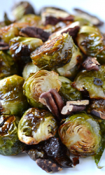 Honey Roasted Brussel Sprouts with Toasted Pecans