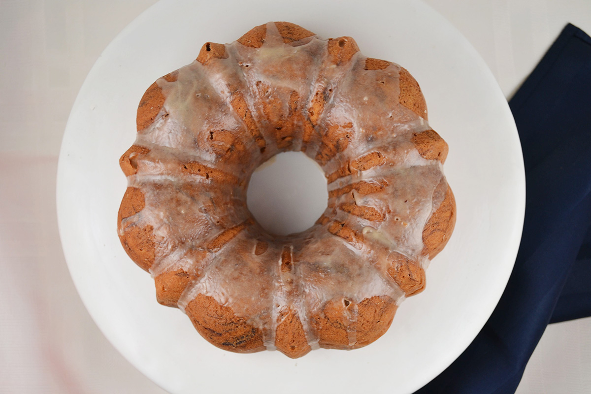 Marbled Almond Cake with Espresso Glaze | ImPECkableeats.com