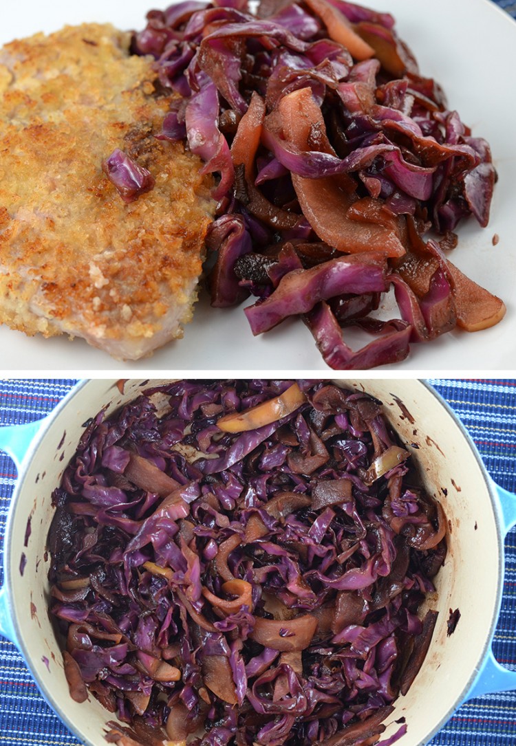 Balsamic Braised Cabbage and Apples